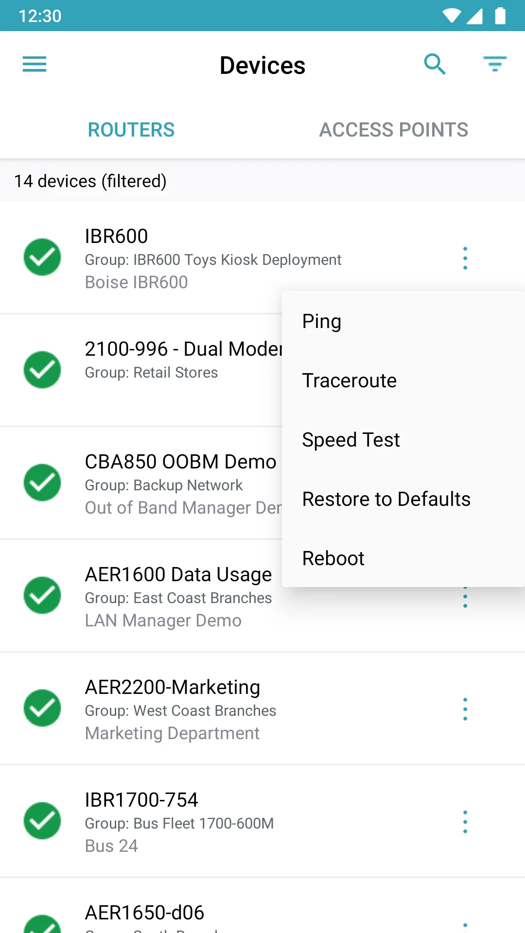 Ericsson NetCloud Mobile screenshot