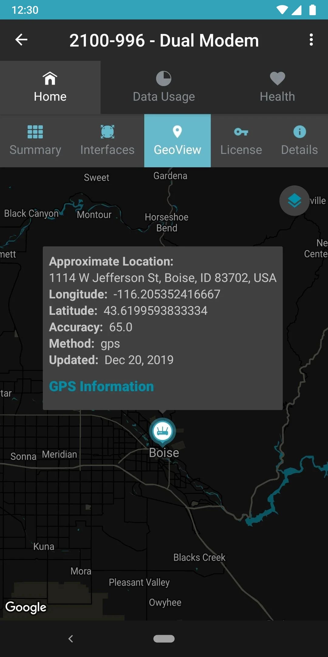 Ericsson NetCloud Mobile screenshot