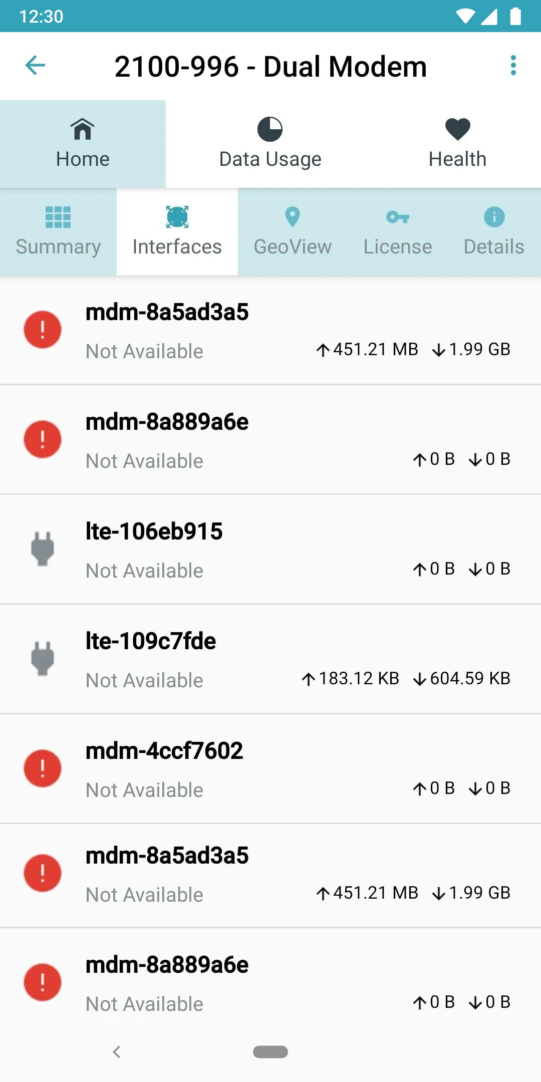 Ericsson NetCloud Mobile screenshot